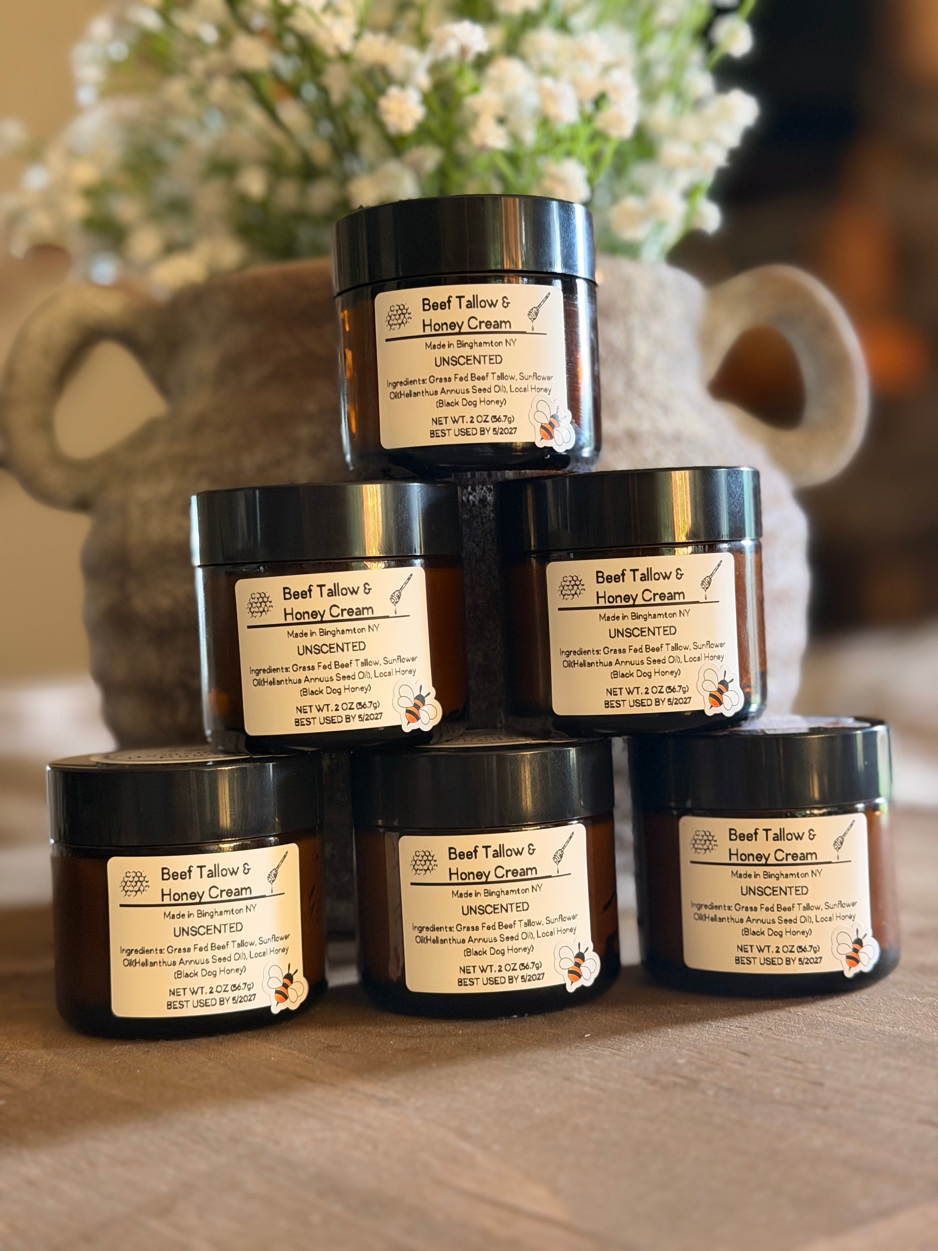 Beef Tallow Honey Cream- 2oz
